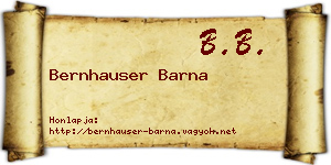 Bernhauser Barna névjegykártya