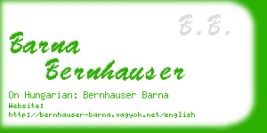 barna bernhauser business card